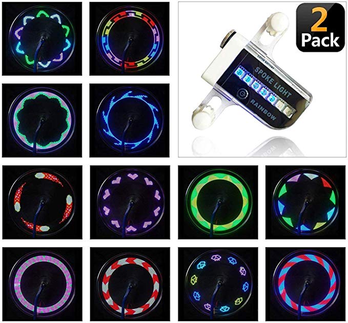 Bike Wheel Lights - Bicycle Wheel Lights Ultra Bright 14 LED - 30 Different Patterns Change Visible from All Angles - Safety Cool Bicycle Bike Accessories for Kids Adults - Easy to Install