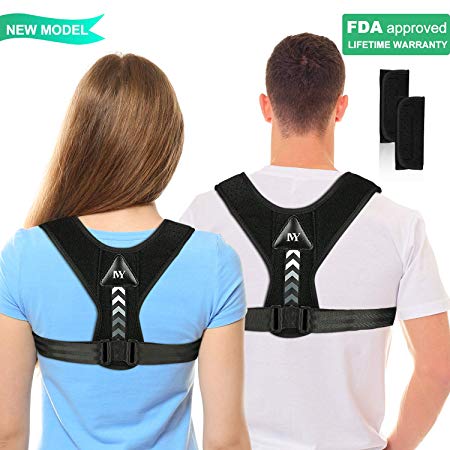 Posture Corrector for Men and Women,Updated Adjustable Upper Back Brace for Clavicle Support and Providing Pain Relief from Neck, Back and Shoulder(Universal)