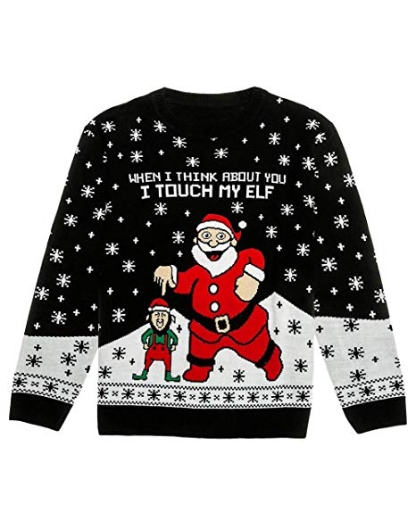 I Touch My Elf Ugly Christmas Sweater Funny Men Women Xmas Sweater