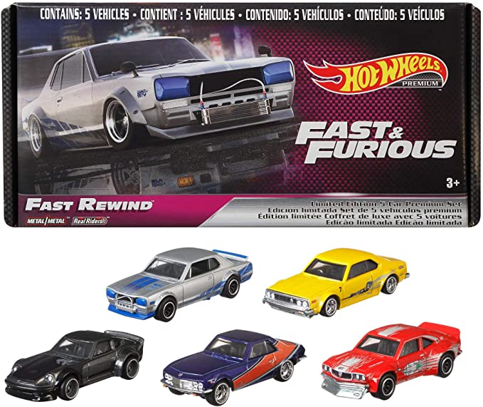 Hot Wheels Fast & Furious Bundle, 5 Premium Vehicles from Fast & Furious Movie Series