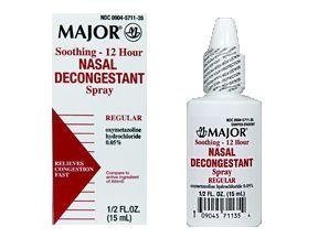 Major Soothing 12 Hour Nasal Decongestant Spray Regular 0.5 Oz