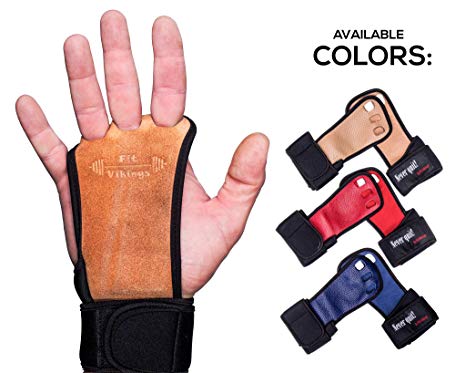 Crossfit Gloves and Gymnastics Grips - Workout Gloves with Wrist Support - Weight Lifting Gloves from Natural Leather - Gym Gloves for Cross Training - Hand Grips for Fitness- Fits Men and Women