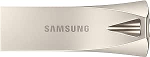 SAMSUNG BAR Plus USB 3.2 Flash Drive, 512GB USB Standard Type-A, Speeds Up to 400MB/s, Portable Storage Memory Stick, Durable Thumb Drive Compatible with USB 3.0/2.0, MUF-512BE3/AM, Champagne Silver