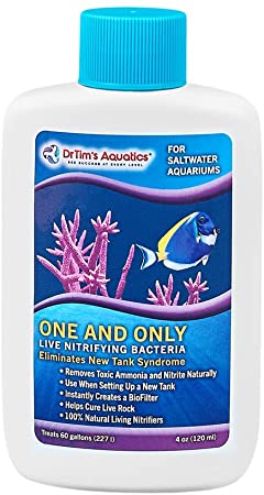 DrTim’s Aquatics Saltwater One & Only Live Nitrifying Bacteria  – Eliminate New Tank Syndrome for New Fish Tanks, Aquariums, & Water Filtering & Treatment - Treats 60gal - 4oz