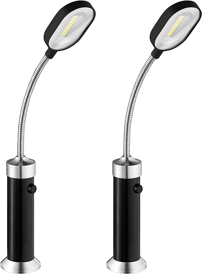 Navaris BBQ Grill Lights (Set of 2) - Barbecue Grill Light Set for Outdoor Grilling - Super Bright COB LED Battery Powered Lights with Magnetic Base