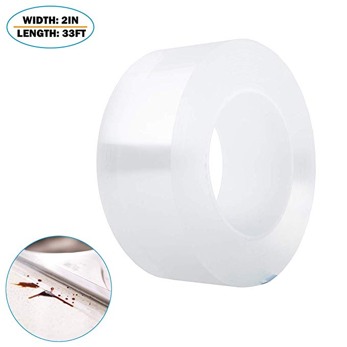 Caulk Strip PMMA Self Adhesive Waterproof Repair Tape for Bathtub Bathroom Shower Toilet Kitchen and Wall Mildew Sealing (49/25 Inch Width x 33Feet Length,Transparent)