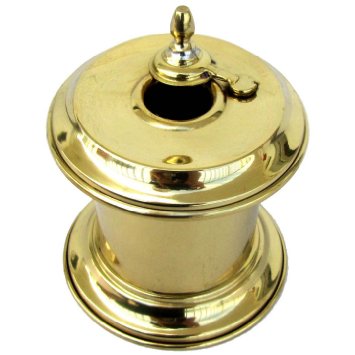 Solid Brass Captain's Writing Pen Inkwell with Moving Swivel Lid