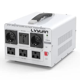 LVYUAN 5000W Voltage Transformer Power Converter Step Up 110V to 220V, Step Down 220V to 110V, 110/120 Volt - 220/240 Volt