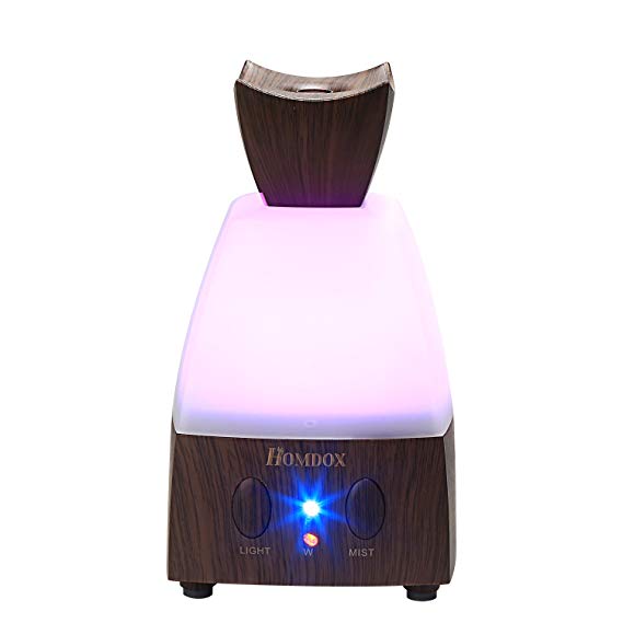 Athomestore Electric Essential Oil Diffuser Cool Mist Humidifier Mini Air Purifier Freshener with LED Light for Home Office Decoration and Sterilization Use (Brown)