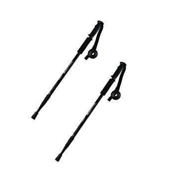 Trekking Poles , LOPEZ 1Pair/2pcs Anti-Shock Walking Stick Foldable and Adjustable Hiking Sticks Folding Alpenstock Non-slip Canes for Outdoor Camping Traveling Mountaineer