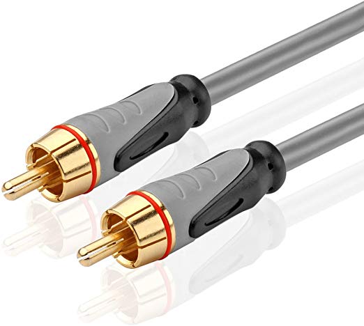 TNP Digital Audio RCA Composite Video Coaxial Cable (6 Feet) Gold Plated Dual Shielded RCA to RCA Male Connectors AV Wire Cord Plug for S/PDIF Home Theater, HDTV & Hi-Fi Systems (Black)