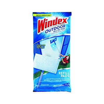 Windex Outdoor All-In-One Window Cleaner Pads Refill, 2 Count (Pack of 1)