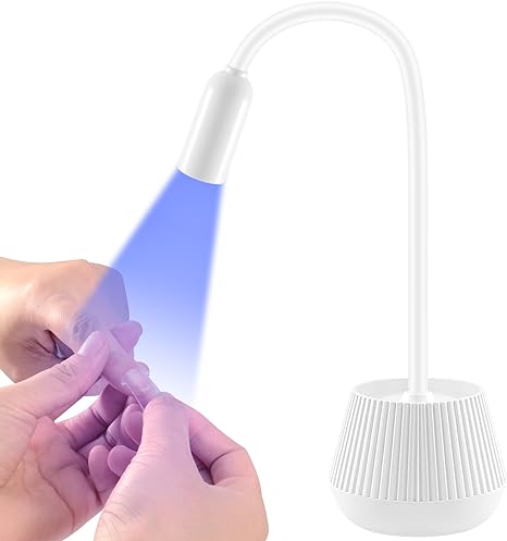 Lermende Mini UV Light for Gel Nails with 2000mAH Battery, Gooseneck UV Light for Nails with 2 Timers 45s /90s, Portable & Rechargable Cure LED Nail Lamp for Gel Nails in Salon Or DIY at Home