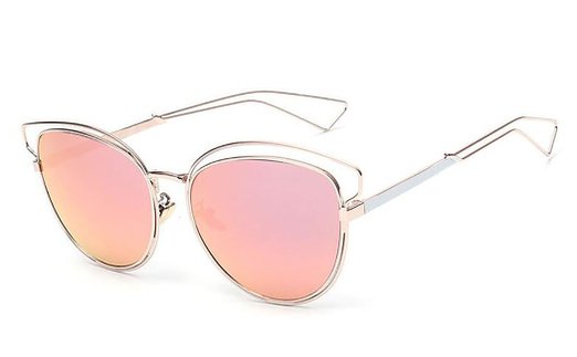GAMT Fashion Sunglasses Cat Eys Designer Style Metal Frame Mirrored Lens