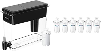 Brita Ultra Max Filtering Dispenser, Extra Large 18 Cup, Black & 35557 Replacement Filters for Pitchers and Dispensers, 6 Count