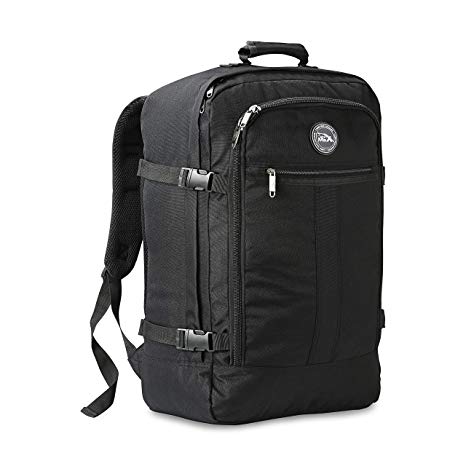 Cabin Max️ Metz Backpack for Men and Women Flight Approved Carry On Luggage Bag Massive 44 Litre Travel Hand Luggage 22x14x9 - Perfectly Sized for Southwest Airlines and Many More! (Black)