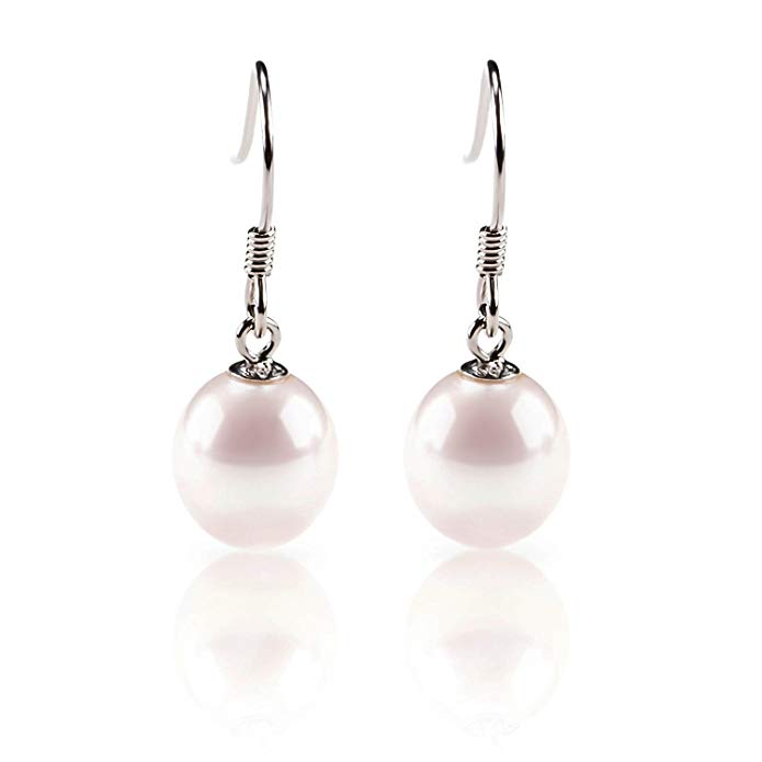 PAVOI Freshwater Cultured Pearl Earrings Dangle Studs - AAA Handpicked Quality