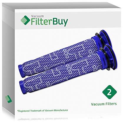 FilterBuy Dyson DC59 (DC-59) Replacement Pre Filters, Part # 965661-01. Designed to be Compatible with Dyson DC59 Motorhead & Dyson V6 Motorhead Cord-Free Vacuum Cleaners. Pack of 2.