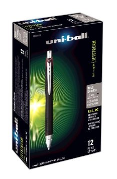 uni-ball Jetstream RT BLX Retractable Rollerball Pens Bold Point RedBlack Ink Pack of 12
