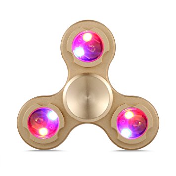 KiKiBest Metal Body LED Lights Fidget Spinner,LED Hand Spinner Toys for ADHD/ EDC Anxiety Autism Stress Relief