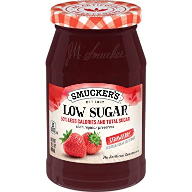 Smucker's Low Sugar Strawberry Reduced Sugar Preserves, 15.5 Ounces