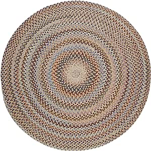 Super Area Rugs Tribeca Soft & Reversible Wool Braided Rug, Made in USA, Wheat Field, 6' X 6'