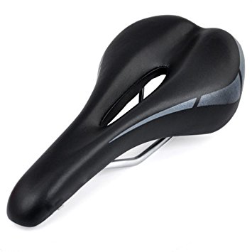 OUTERDO Hollow Mountain Bike Saddle Bicycle Soft Cushion Seat Black 28 x 13cm