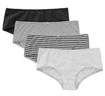 ATTRACO Women's Hipster Panties Cotton Soft Stretch Bikini Underwear 4 Pack