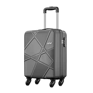 Safari Pentagon Hardside Small Size Cabin Luggage Suitcase Trolley Bags for Travel Dark Grey Color 55cm