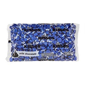 HERSHEY'S KISSES Chocolate Bulk Candy, Dark Blue Foils, 66.7 Ounce