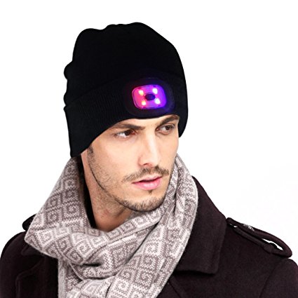 Ultra Bright LED Hands  Free Unisex Lighted Beanie Power Stocking Cap/Hat - 12000MCD of Perfect Hands Free Flashlight for Hunting, Camping, Grilling, Jogging, Handyman Working