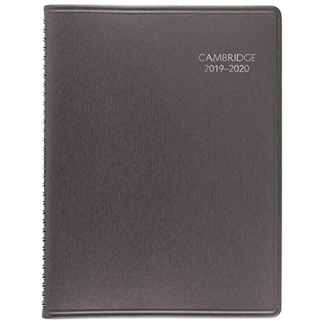 Cambridge 2019-2020 Academic Year Weekly & Monthly Appointment Book / Planner, Large, 8" x 11", Business, Silver (CAW60203)