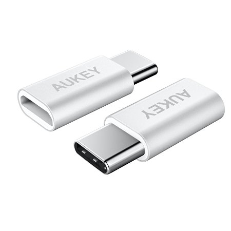 AUKEY USB-C to Micro USB Adapter (2 Pack) for Macbook, Google Pixel, Galaxy Note 7, Nexus 6P, Nexus 5x, and More