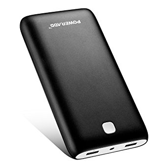 Poweradd Pilot X7 20000mAh Portable Power Bank Dual USB Port 3.4A External Battery Charger with LED Flashlight for Apple Phone iPad Samsung Galaxy Smartphones Tablet and More - Black