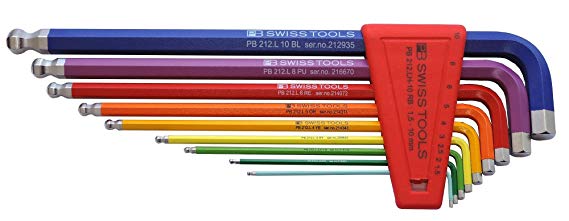 PB Swiss Tools PB 212LH-10 RB Ballend hex set long rainbow