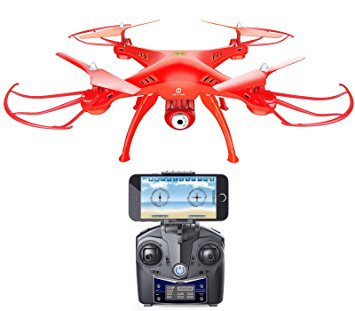 Holy Stone HS120 Wifi FPV Drone with Adjustable HD Camera Live Video RC Quadcopter with Altitude Hold, App Control and 3D VR Headset Compatible, RTF Easy to Fly for Beginner and Expert, Color Red