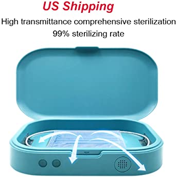 UV Cell Phone Cleaner Sanitizer Sterilizer,Smartphone Sanitizer Sterilizer Cleaner,Cell Phone Cleaners UV Light Sanitzier Box for All Phones Jewelry Watch Blue