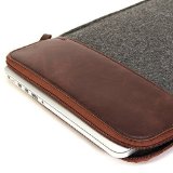 GMYLE Sleeve Felt Zip for MacBook Air Pro Retina 13-Inch Dark Grey and Brown Bag NPL560064