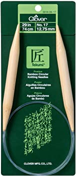 Clover Bamboo Circular Knitting Needles 29in/ No. 17, 29", Green