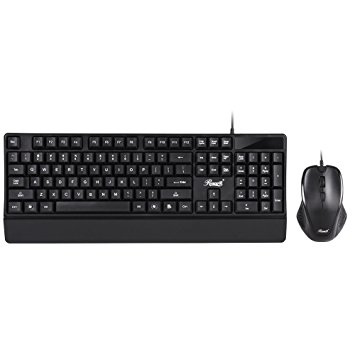 Rosewill Wired Office USB Keyboard and Mouse Combo for Desktop, Sleek and Durable PC keyboard & Mouse Set (RKM-600) for Windows 10 / 8 / 7 / Vista / XP , Linux and Mac