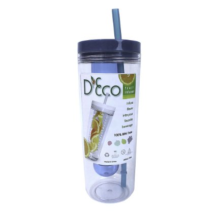 Fruit Infuser Water Bottle by D'Eco (Blue)