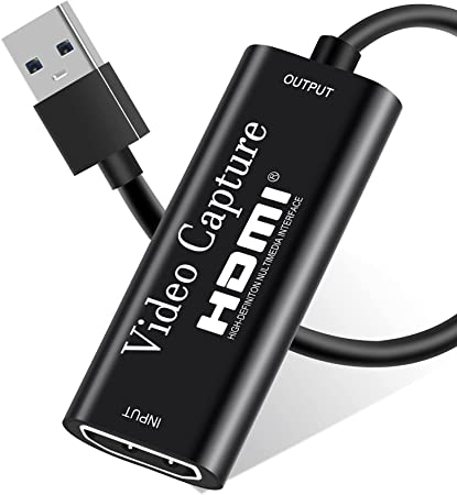 Pradory Game Capture Card, HDMI to USB 3.0 Device 4K 1080P Video Card Audio Adapter for Nintendo Switch,Streaming,Video Conference,Teaching,Gaming,Work with PS4/PS5/PC/OBS/DSLR, Black