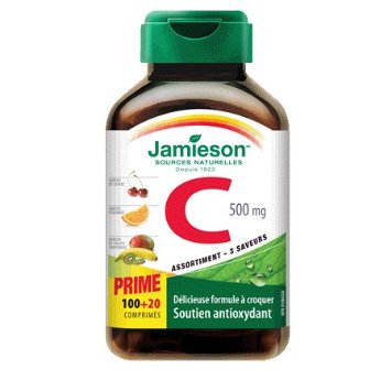 Vitamin C Chew 500mg Mixed Bonus-10020 tabs Brand Jamieson Laboratories