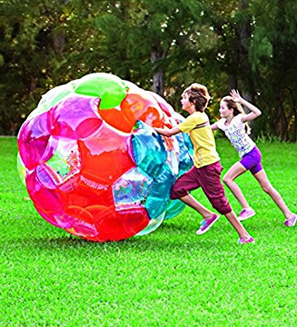 Light Up Multi Color Kaleidoscopic GBOP Great Big Outdoor Play Ball Confetti Filled Motion Activated LEDs Inflatable Durable PVC 65'' Diam