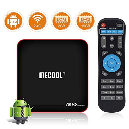 Sidiwen Android 7.1.2 TV Box MECOOL M8S PRO W 2GB RAM 16GB ROM Amlogic S905W Quad Core Smart Set Top Box Support 2.4G WiFi 10/100M Ethernet 3D 4K UHD OTA Update Internet Media Player