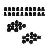 Bluecell 10 Pairs Medium Black Color Silicone Replacement Ear Buds and Memory Foam Tips Eartips for in-ear earphones