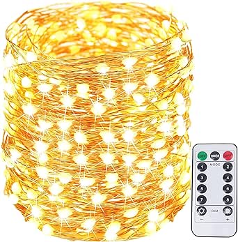 99FT 300LED Fairy Lights Plug in with Timer and Remote, Waterproof String Lights Indoor Outdoor Decorations, Upgraded 8 Modes Twinkle String Lights for Dorm Room Wedding Party Garden(Warm White)