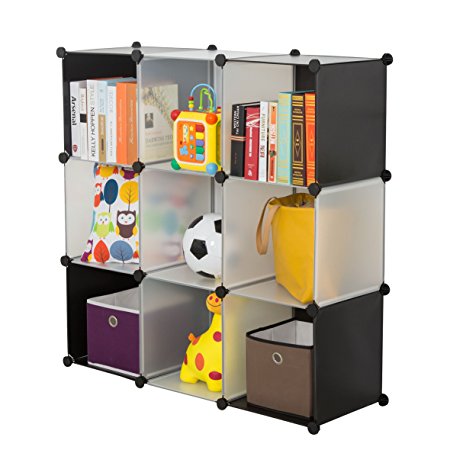 C&AHOME -DIY Bookcase Cube of 9 (White Cross)