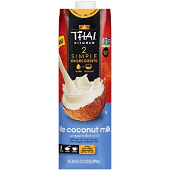 Thai Kitchen Lite Coconut Milk (Resealable, Dairy Free, Simple Ingredients, Unsweetened), 33 fl oz