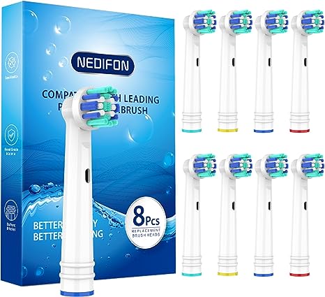 Replacement Toothbrush Heads for Oral B Braun(Individually Packaged),8 Pack Professional Electric Toothbrush Heads Compatible with Oral B 7000/Pro 1000/9600/ 5000/3000/8000 (8 Count)